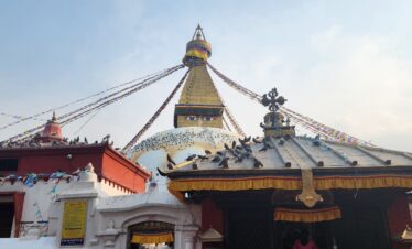 The Majestic and Beautiful View of Boudhanath Temple in Nepal.