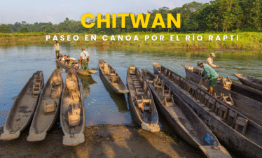 Canoeing in Chitwan, Nepal.