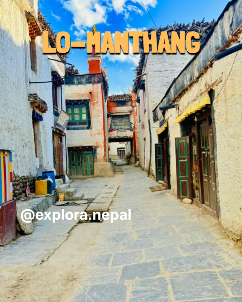 The Walled City of Lo-Manthang in Upper Mustang during the luxury tour in Nepal.
