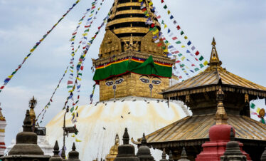 The stunning view of Swoyambhunath Stupa.