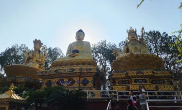 The three Buddha Statue in Swoyambhunath Temple.