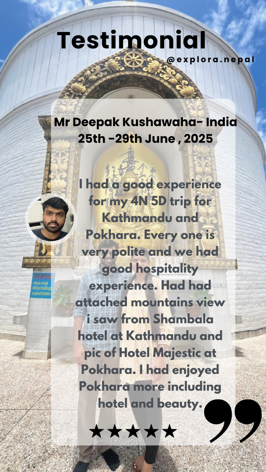 Luxury Nepal tour review from Indian client– great experience in Pokhara.