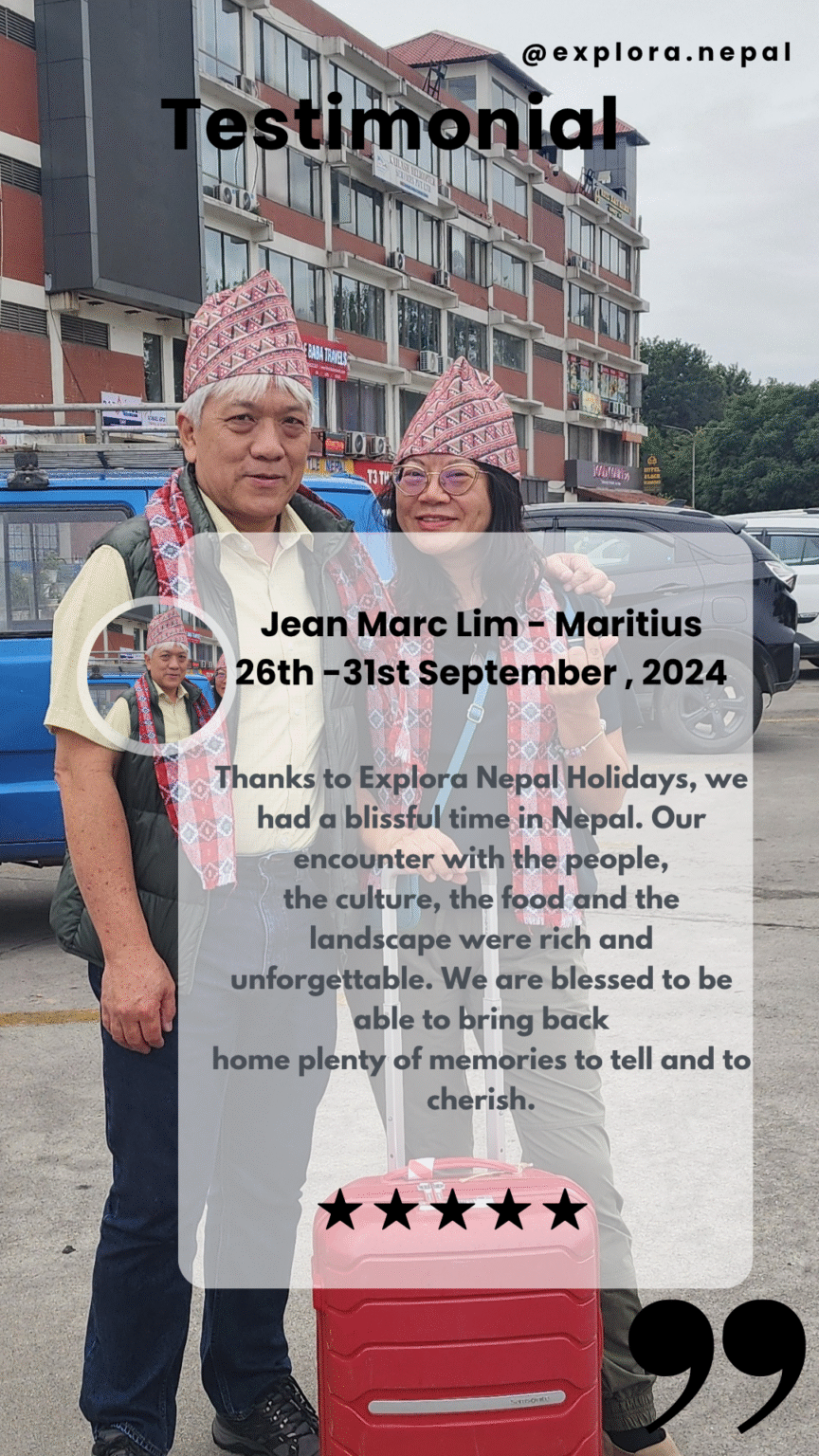 Luxury Nepal tour review from maritius clients – enjoyed their trip in Mustang.