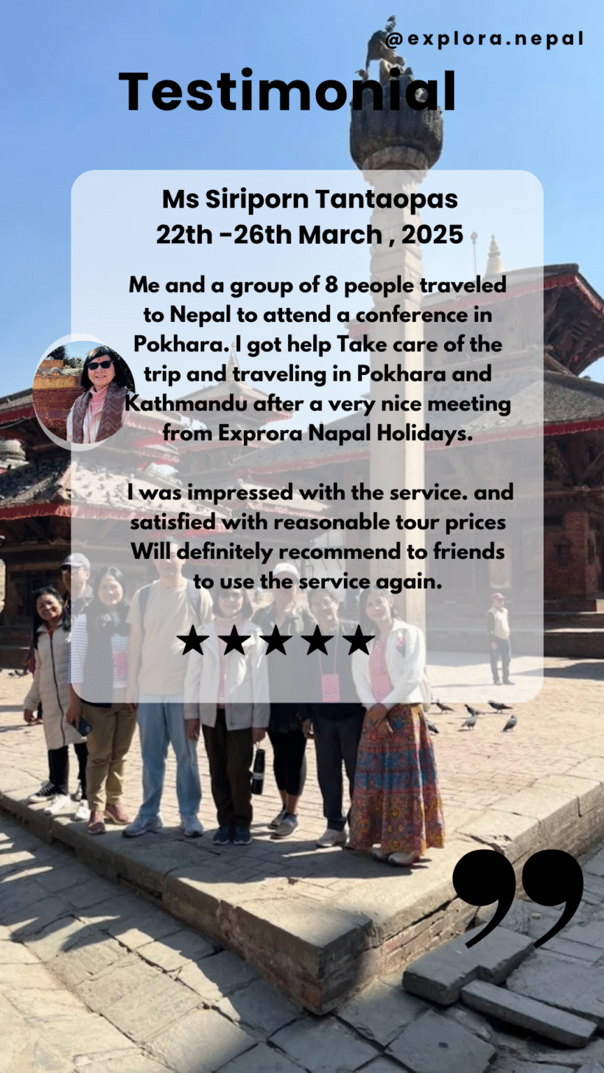 Luxury Nepal tour review from Thailand clients – enjoyed their trip in Chandragiri.