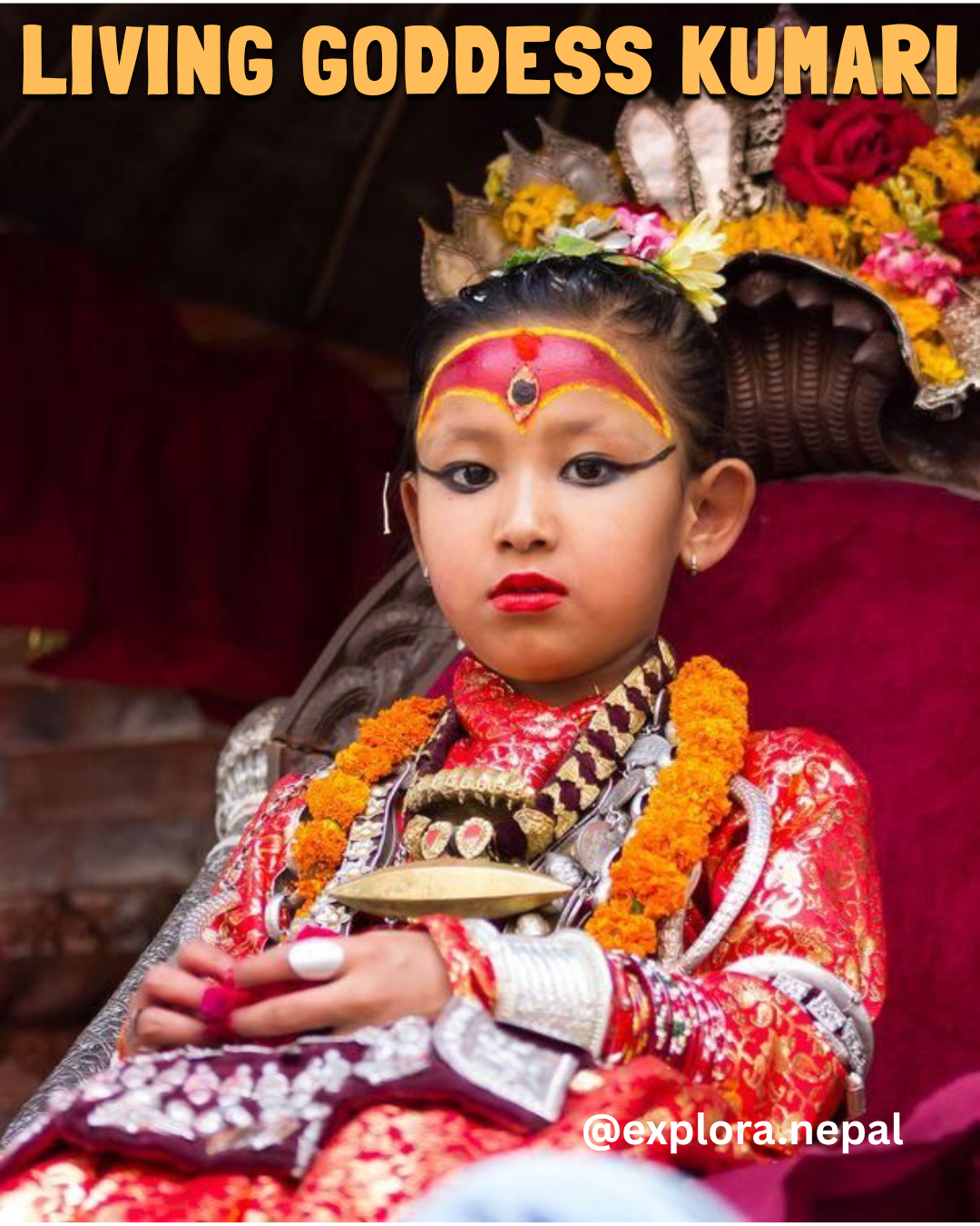 Kumari Living Goddess Of Nepal – A Unique Cultural Tradition 2 Kumari the living goddess of Nepal in traditional attire.