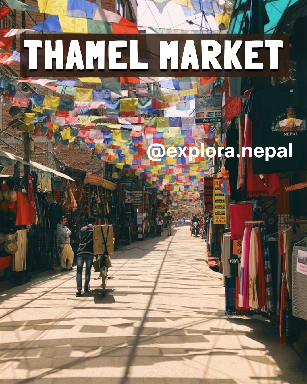 Thamel market Kathmandu a tourist hub.