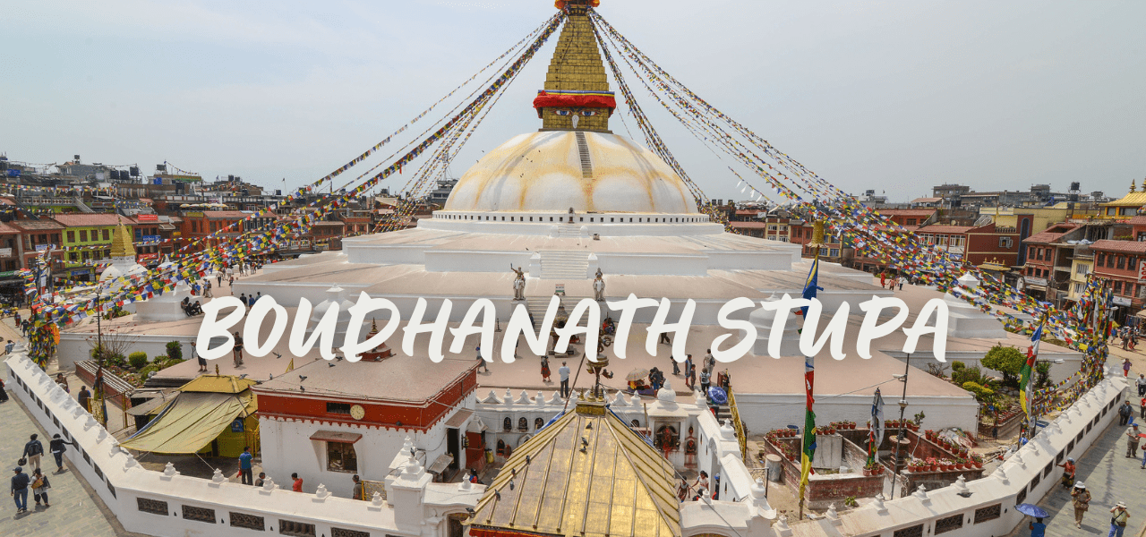 Stunning view of the Boudhnath stupa in Nepal.