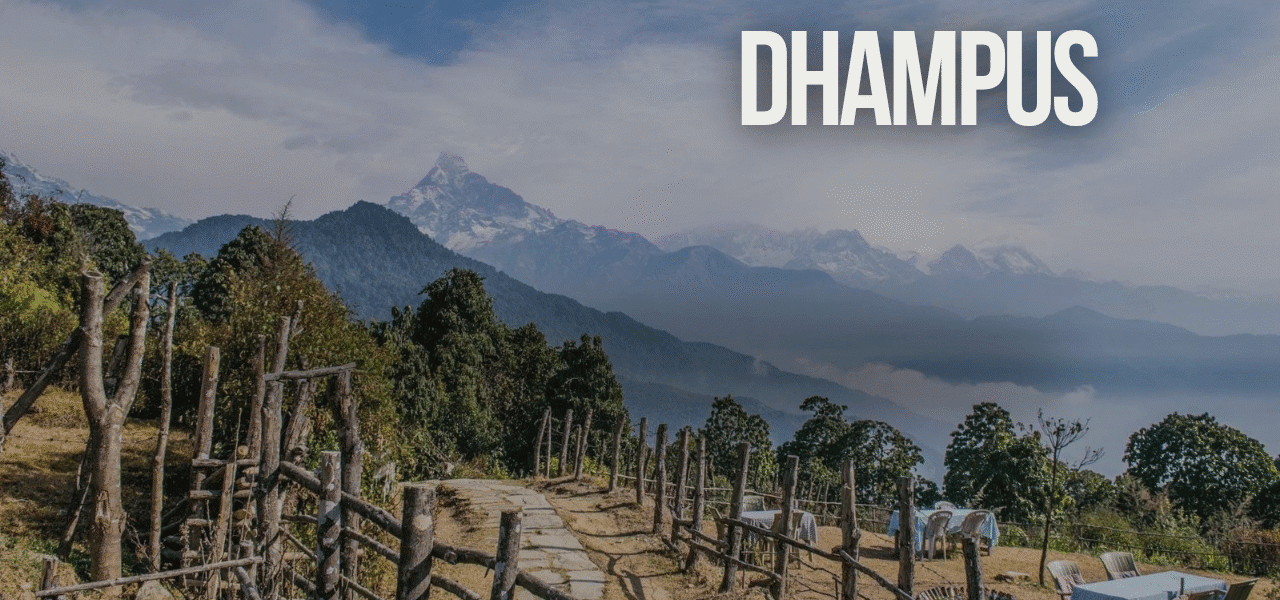 Ancient Village of Dhampus with Annapurna range view .